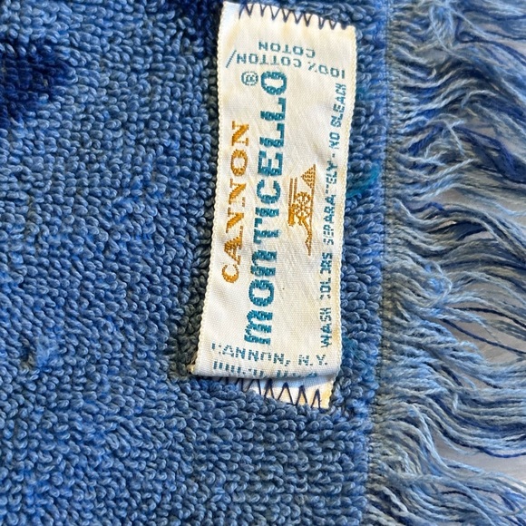 (Cannon) Monticello Retro Floral Blue Bath Towel Set - Picture 2 of 7
